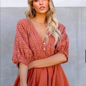 NWOT VICI One With Nature Boho Dress in Clay